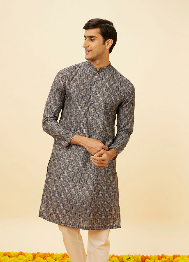 Manyavar printed kurta pajama hotsell